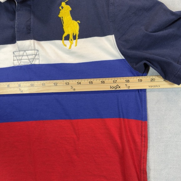Polo Ralph Lauren‎ Polo Boys XL 18-20 Blue Red Striped Yellow Big Pony Preppy - Picture 4 of 7